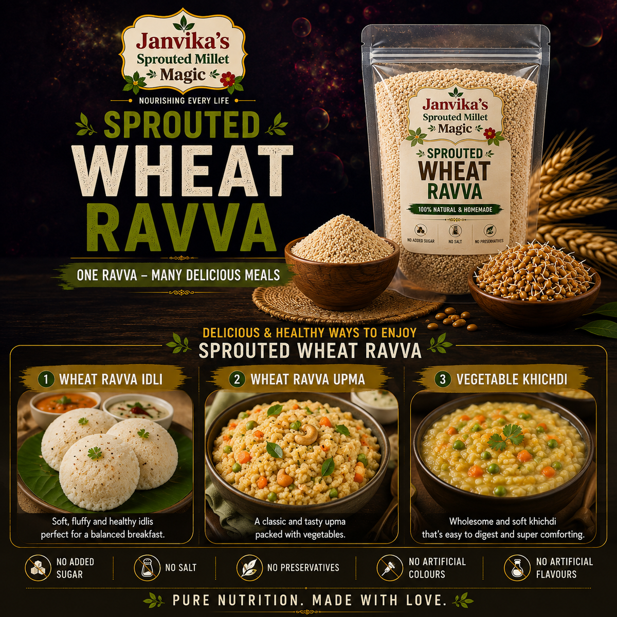 Sprouted Godhuma Ravva
